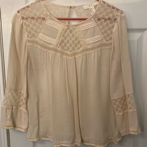Long Sleeve Cream Top - Forever 21